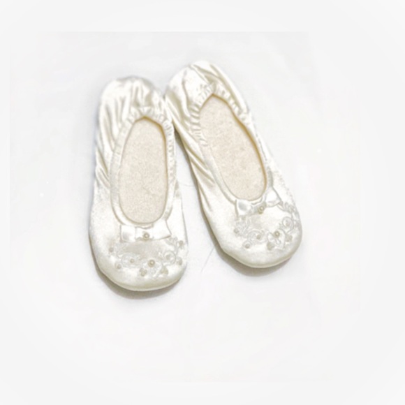 ivory ballet slippers for flower girl